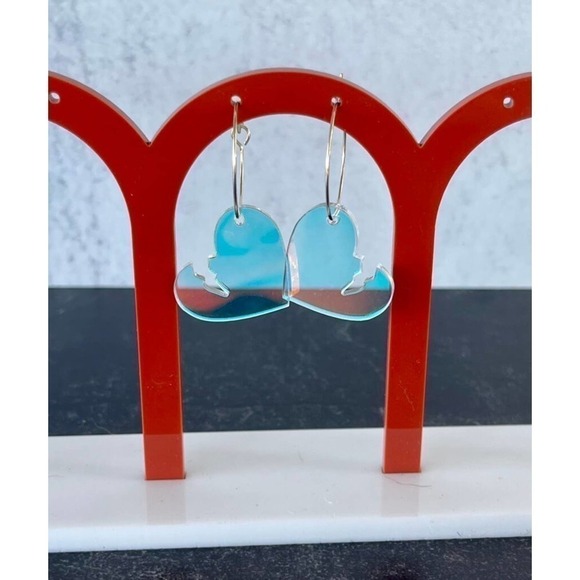 Broken Heart Iridescent Earrings - Picture 3 of 4